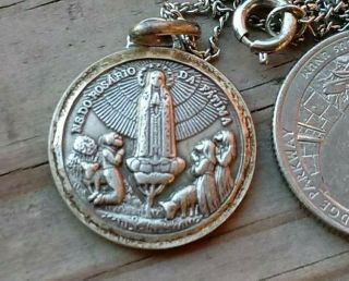 Vintage Catholic Religious Holy Medal Saint Sacred Heart Of Jesus/virgin Fatima