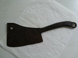 Vintage One Piece All Metal Meat Cleaver.  14 " Long With 7 " Edge.