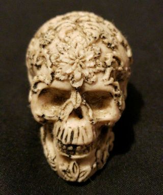 Dia De Los Muertos Carved Sugar Skull.  Card Protector.  Paper Weight.  Decorative.
