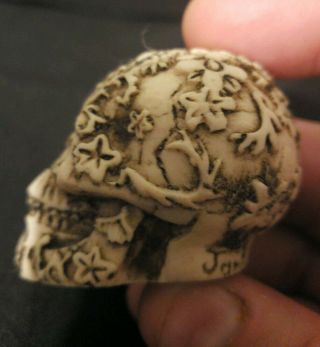 dia de los muertos carved sugar skull.  card protector.  paper weight.  decorative. 5