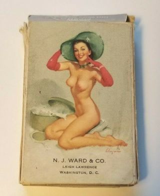 C1940s Ward & Co.  Topless Elvgren Pin Up Deck Of Playing Cards Washington,  Dc