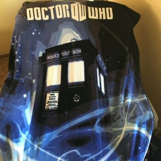 Doctor Who Blue Police Box Plush Blanket