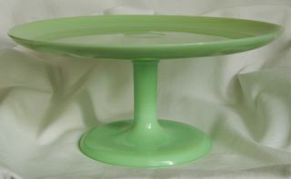 Vintage Jadeite Green Milk Glass Cake Stand