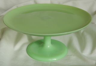 Vintage Jadeite Green Milk Glass Cake Stand 2