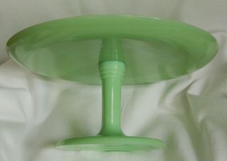 Vintage Jadeite Green Milk Glass Cake Stand 3
