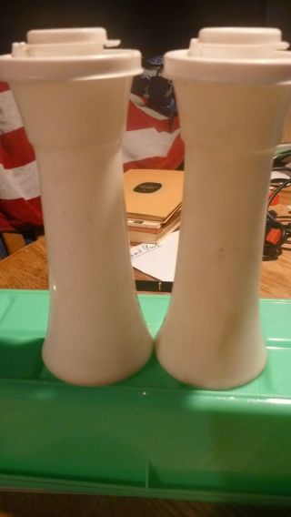 Tupperware Salt And Pepper Shakers Hourglass 718 - 2 Large 6” Vintage