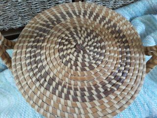 Charleston Sweet Grass Basket sea gullah handle vintage attached lid S Carolina 4