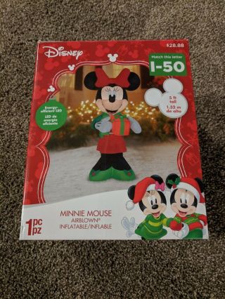 Inflatable Minnie Mouse 5 Ft Christmas Lawn Decoration Indoor Outdoor Disney 2