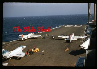 Us Navy Ad - 6 Skyraider Ac - 409 Launch Uss Saratoga (cv - 60) 1958 Kodachrome Slide