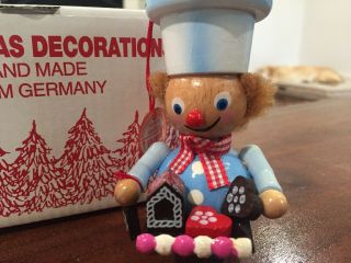 Vintage Steinbach Wooden Christmas Ornament w/ Box/Tag - Cake Baker 2