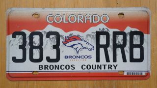 2015 Official Colorado Broncos Football License Plate - Authentic