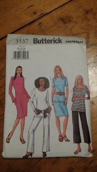 Vintage Butterick Ladies Tunic Pants Pattern 3537 Size 20 - 24