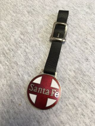 Vintage Pocket Watch Fob,  Railroad,  Santa Fe,  With Strap