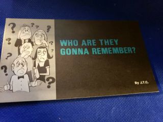 Who Are They Going To Remember? Jack Chick Religious Publications Christian