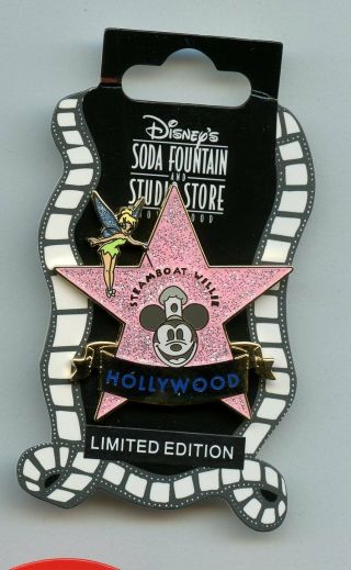 Dsf Disney Tinker Bell & Steamboat Willie Mickey Mouse Star Walk Of Fame Le Pin