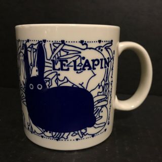 Vintage Taylor & Ng Le Lapin Naughty Bunny Rabbit Orgy Mug Blue 12 Oz,  Japan