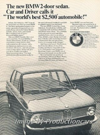 1968 1967 Bmw 1600 - Advertisement Print Art Car Ad J706