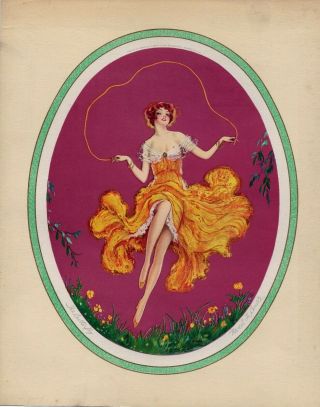 1930s Topless Pin Up Girl Lithograph By Le Boulte The Butterfly 100