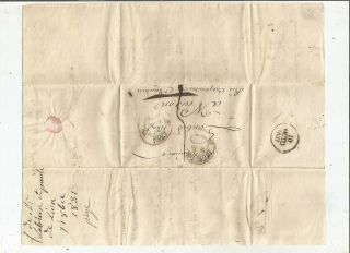 Stampless Folded Letter: 1831 Lyon,  France Black Cds