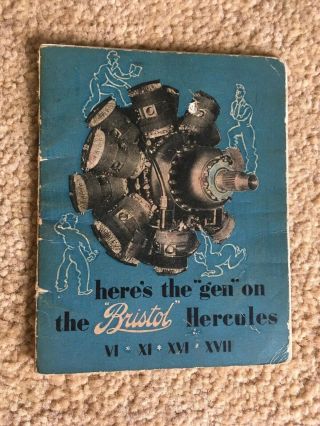 1940s Wwii Bristol Hercules Aircraft Engine Pilot’s Notes Wellington Beaufighter
