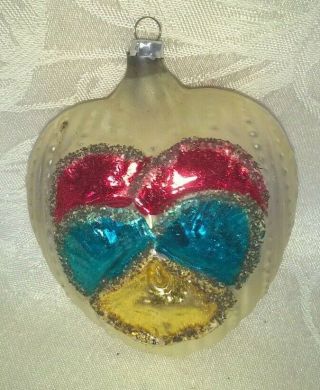 Antique Mercury Glass Heart Christmas Ornament West Germany Exc.  $14.  99