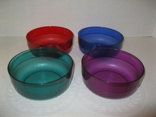 Tupperware Set Of 4 Acrylic Salad / Cereal Bowls 2108 2 Cup Jeweltones