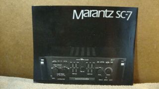 1978 Marantz Sc - 7 Control Console 2 Sided Page With Specs