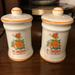 Rare 1970s Vintage Disney Florida - Orange Bird Salt & Pepper Shakers