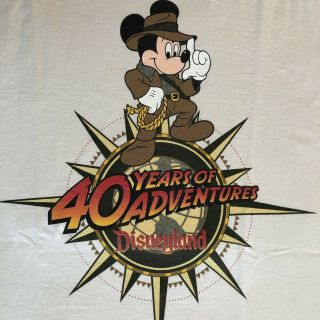 Disney Disneyland Indiana Jones 40 Years Adventure 1995 Opening Shirt Xl Vintage