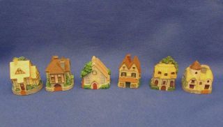 Set Of 6 English Country Cottage Thimbles
