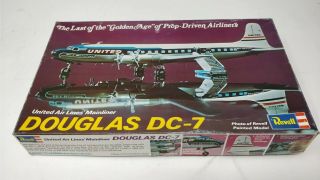Vtg 1974 Revell United Airlines Douglas Dc - 7 Airplane Model Airliner Kit As - Is