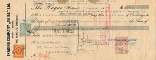 Netherlands 1935,  Bill Of Exchange With Revenue Combo With Malta.  B244