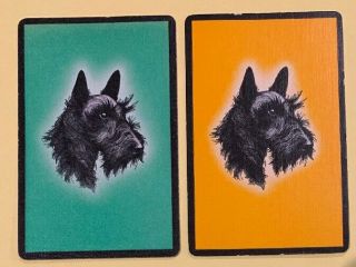 Playing Swap Cards = 2 Single Vintage Scottie Dogs
