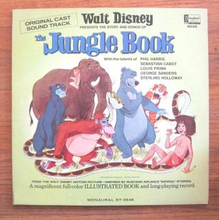 Vintage Walt Disney Jungle Book With Book 12 " Vinyl Record 1967 Nm