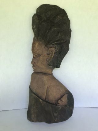 African Ghana Wooden Hand Carved Plaque Wall Art Decor Woman Cradling Baby 19 "