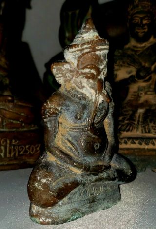 Bronze Ganesh Elephant God Statue Sculpture Figure Buddha 2