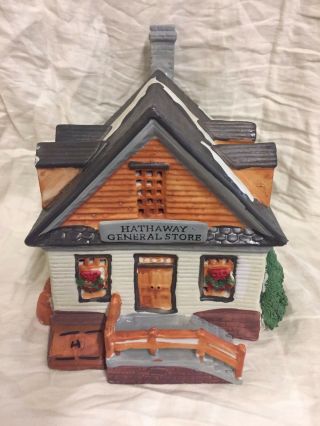 Lemax 1992 Christmas Wreath Snow Old World Village Hathaway General Store