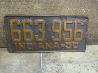 Old Antique Indiana 1930 License Plate Rat Rod Model A Jalopy 663 - 956