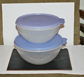 Vintage Tupperware 2 Wonderlier Bowls W/lids 2518 & 2519 Sheer