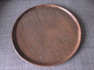 Rare Retro Vintage Faux Wood Tone Dome Cake Carrier Platter W/Copper Knob - EUC 5