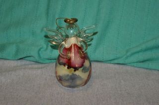 Russ Berrie & Co.  Angels Of Love Glass Ornament Bell - Angel Playing Cymbals