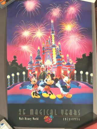Walt Disney World 25th Anniversary Poster 25 Hidden Mickeys Tube