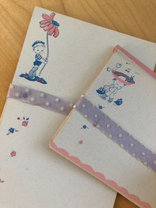 children ' s vintage stationery set with sheets,  notes,  envelopes,  stamps,  blotter 5