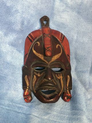 Vintage Small 7 " African Wooden Kenyan Mask,  Tiki Bar Souvenir Africa 90s