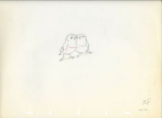 Disney Snow White Production Drawing Of The Forest Birds 1937 Cute