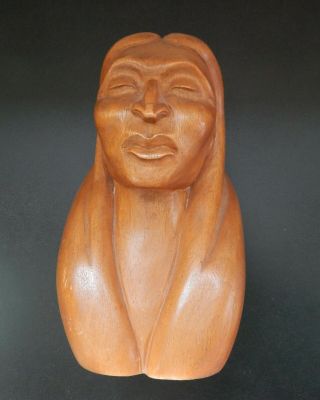 Jose Pinal Mexican Artist Carved Wood Sculpure - Figural