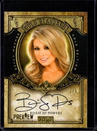 Billie Jo Powers 1/5 Very Rare Never Released 2015 Benchwarmer Gold Auto Preview