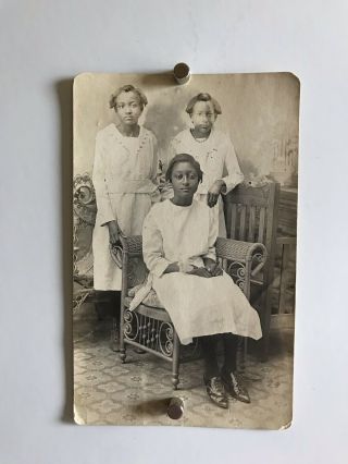 Americana African American Sisters Young Girls Photo Black White 1916 Ww1 W11