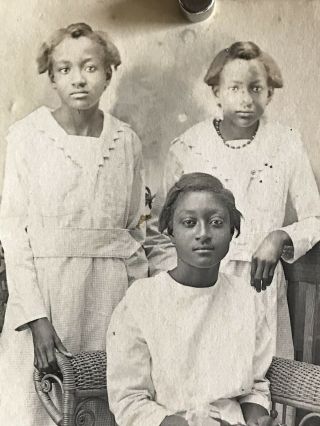 Americana African American Sisters Young Girls Photo Black White 1916 WW1 W11 2