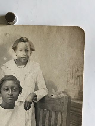 Americana African American Sisters Young Girls Photo Black White 1916 WW1 W11 7